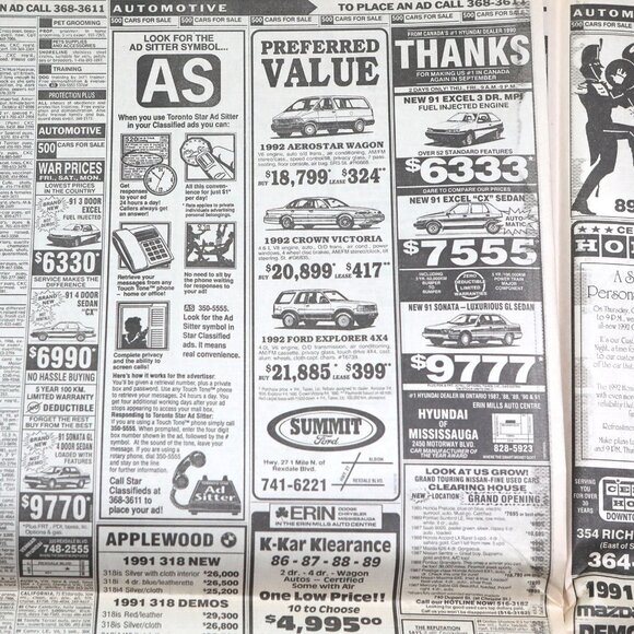 Vintage 1991 Toronto Star Blue Jays Sports Section Classifieds Baseball Retro - Picture 6 of 8